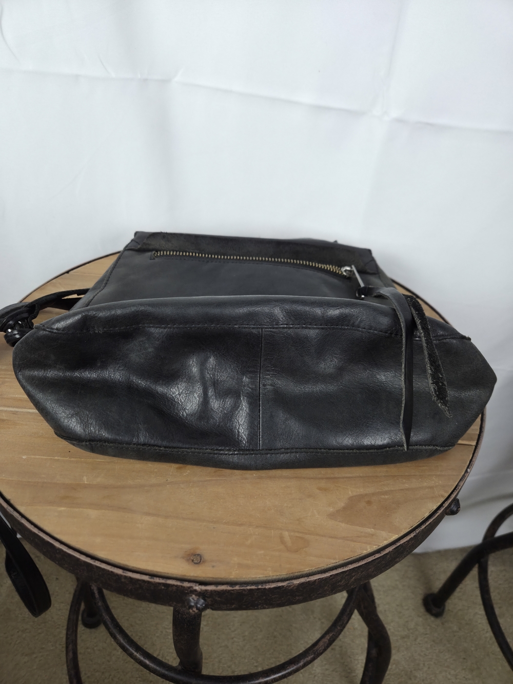 Will Leather Goods Black Braided-Strap Leather Crossbody Bag - Picture 7 of 16